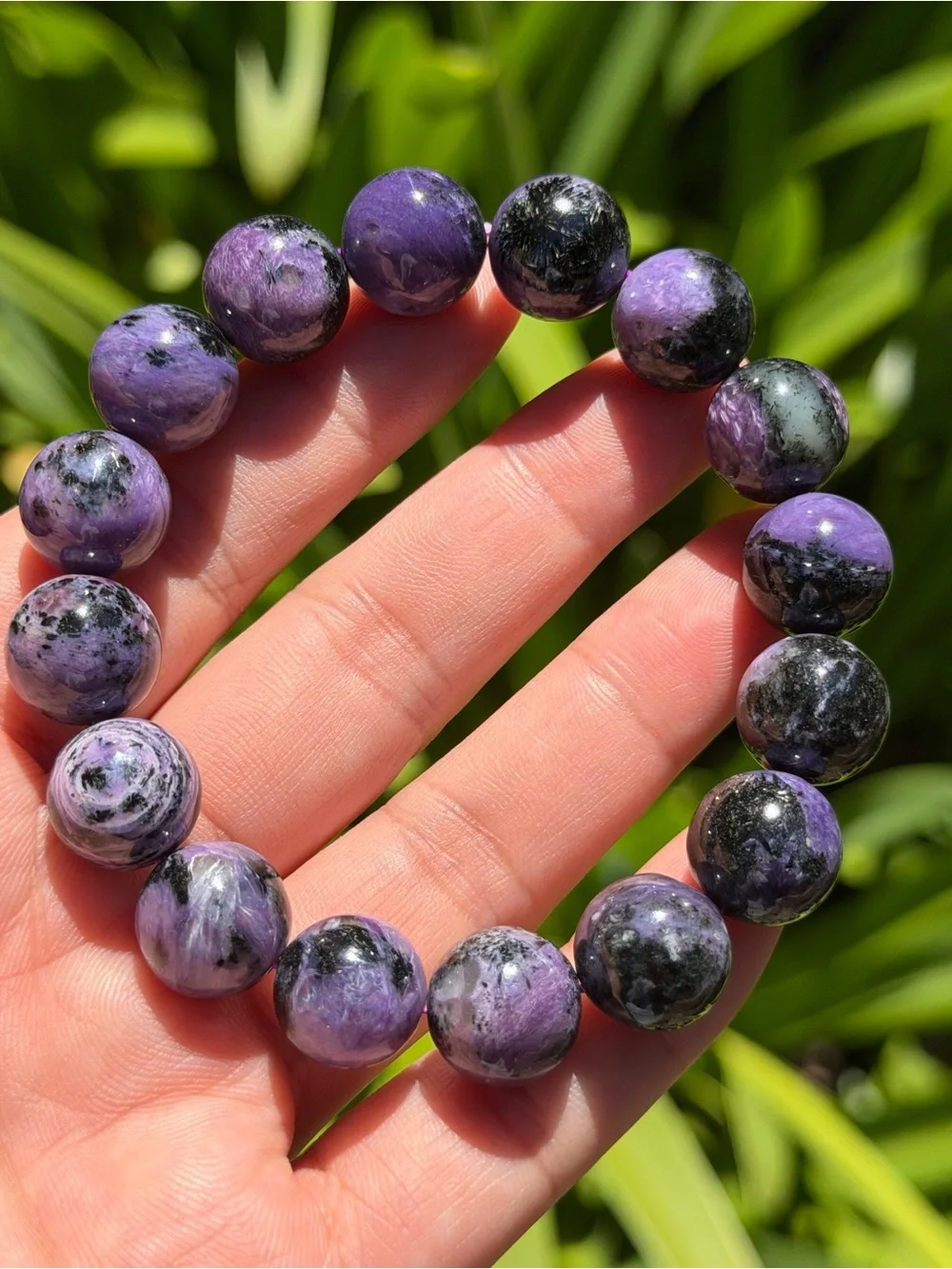 13mm stretchable purple charoite bracelet 1839